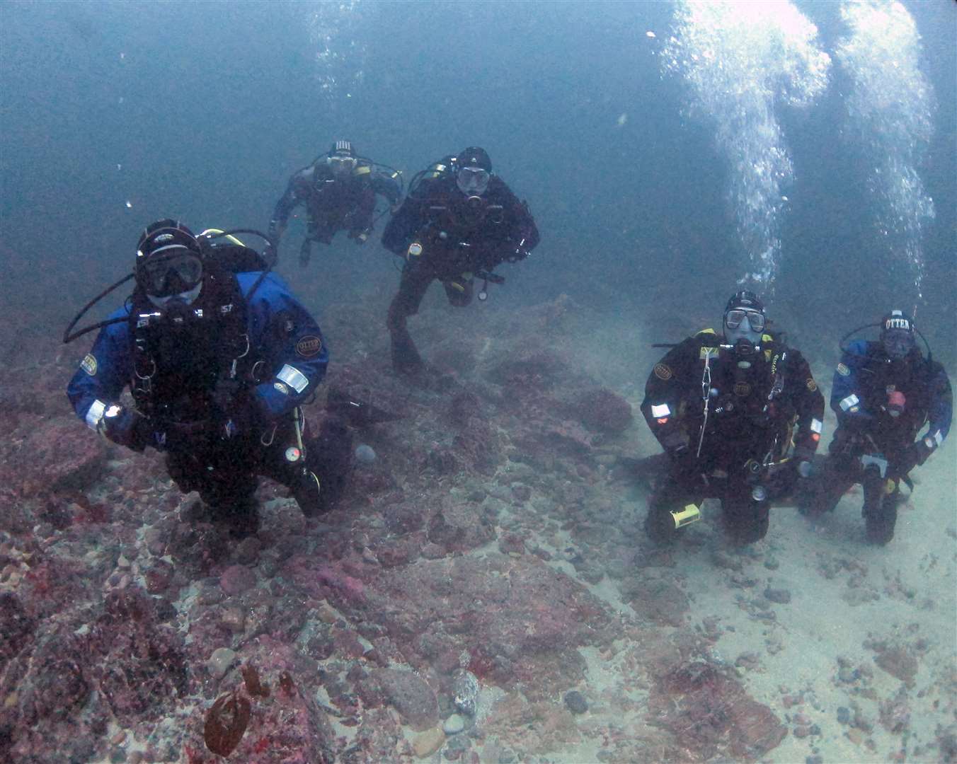Group photo of club divers at Rhu Corrie, Portskerra.
