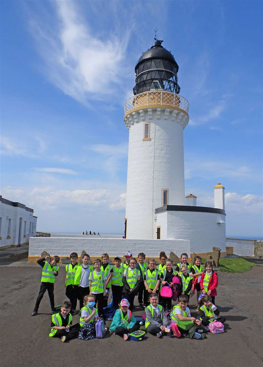 The Mount Pleasant Primary School P2 class in front of the lighthouse. Picture: Keith Nicholson