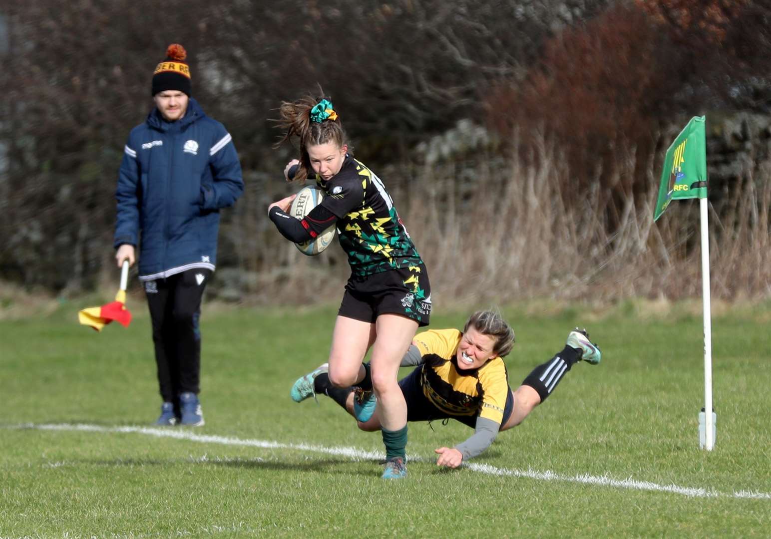 Caitlin Harvey scored three of the Krakens' tries against Moray. Picture: James Gunn