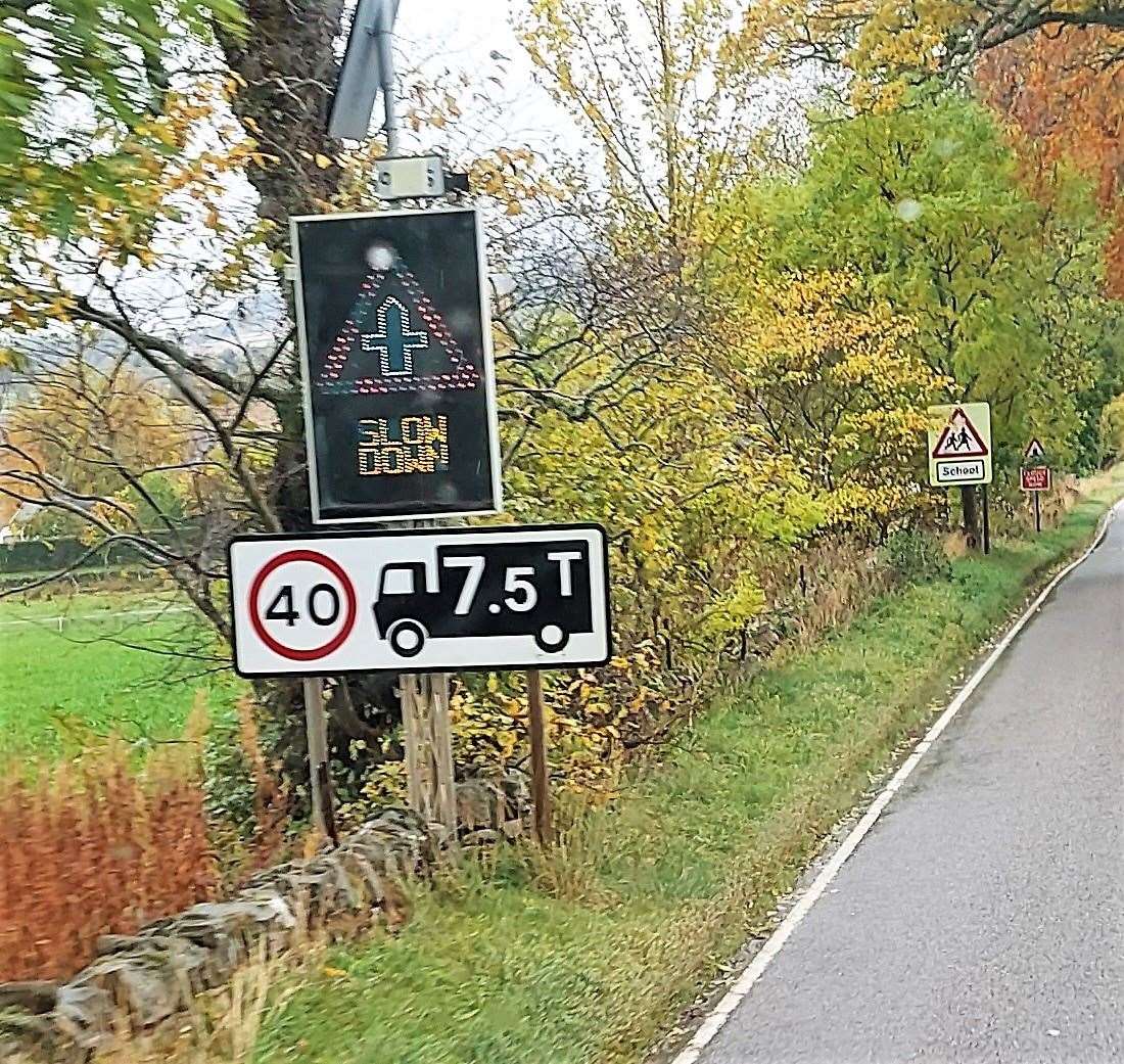 Mr Rowan shared a picture taken at Achandunie in Rosshire which has a 40mph restriction. He says that Achandunie is similar in size to Spittal and the same speed limit should apply.