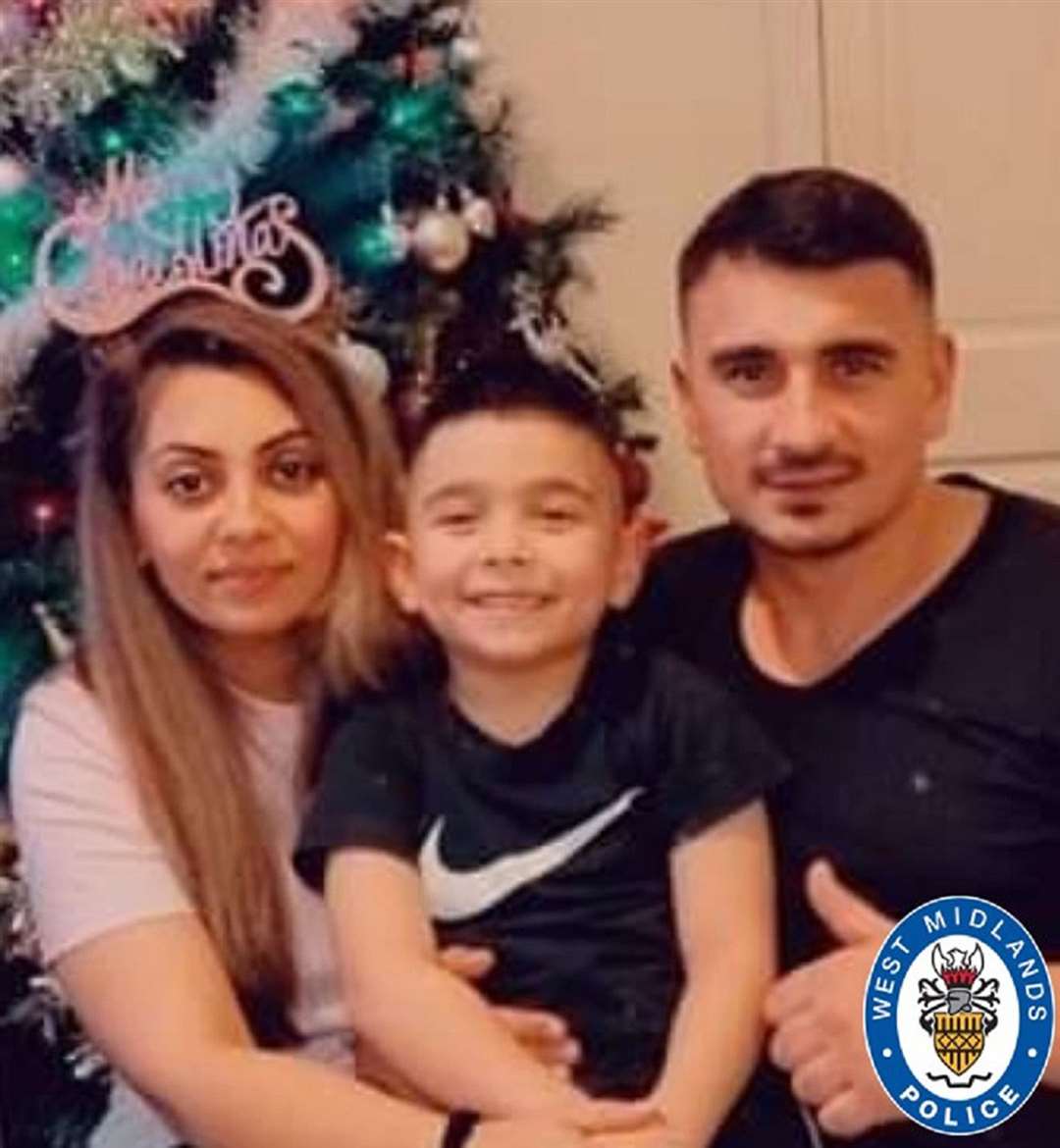 David-Mario Lazar with his parents Cristina and Dorinel (West Midlands Police/PA)