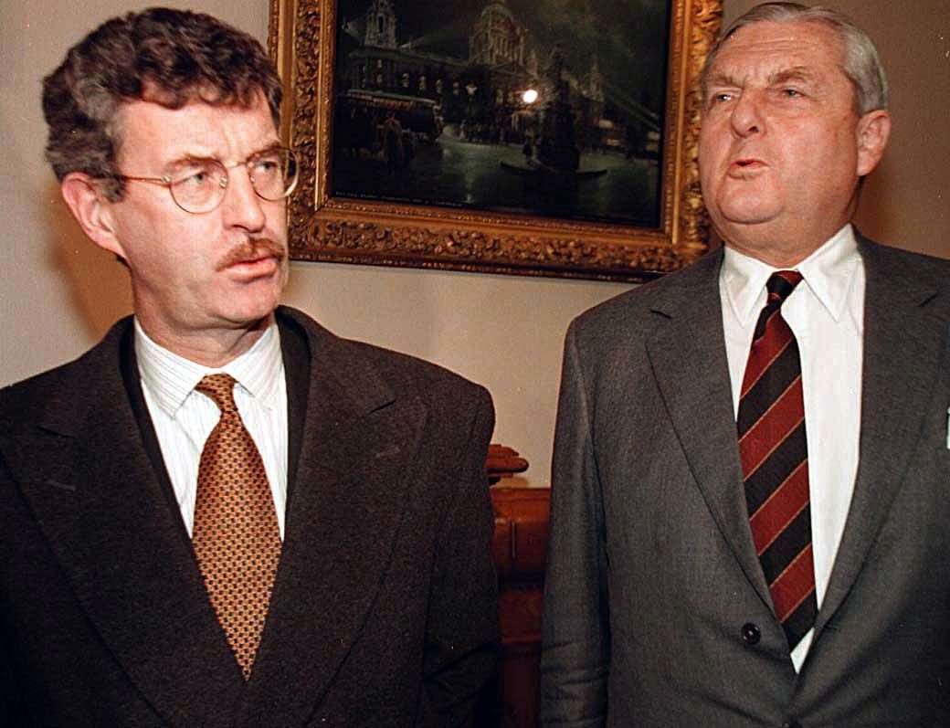 Tanaiste Dick Spring (left) and Northern Ireland Secretary Sir Patrick Mayhew (PA)