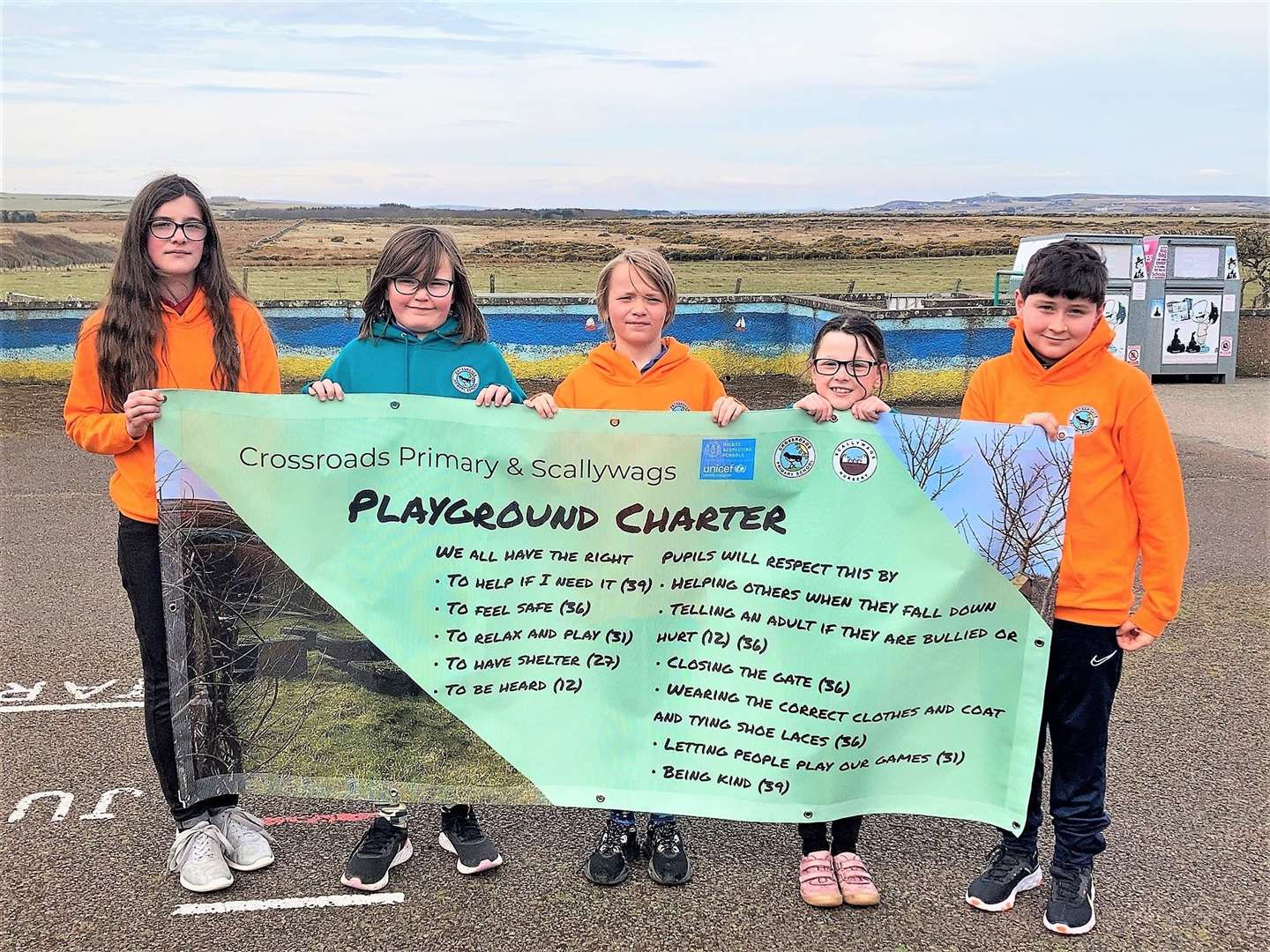 Five pupils have been made Rights Ambassadors at Crossroads Primary school.