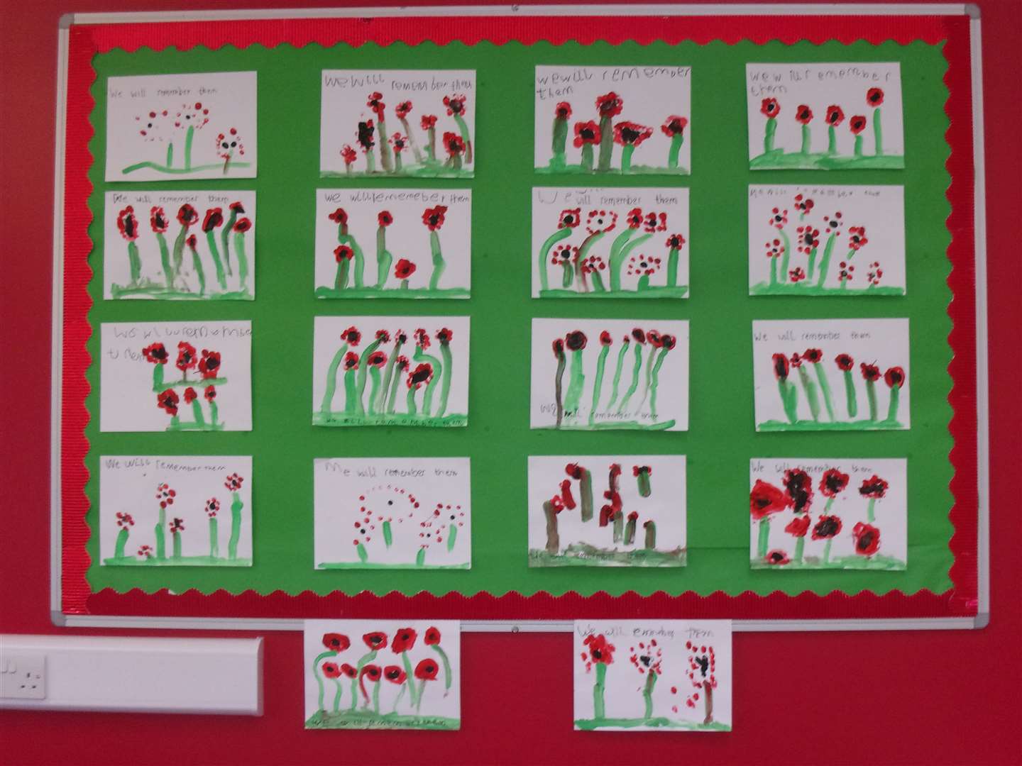 Some of the remembrance materials produced by the children.