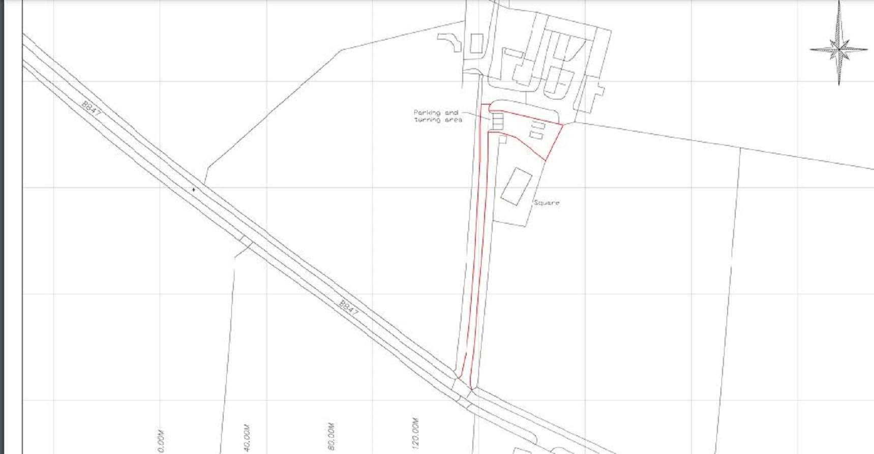 Map of the planned area for the facility.