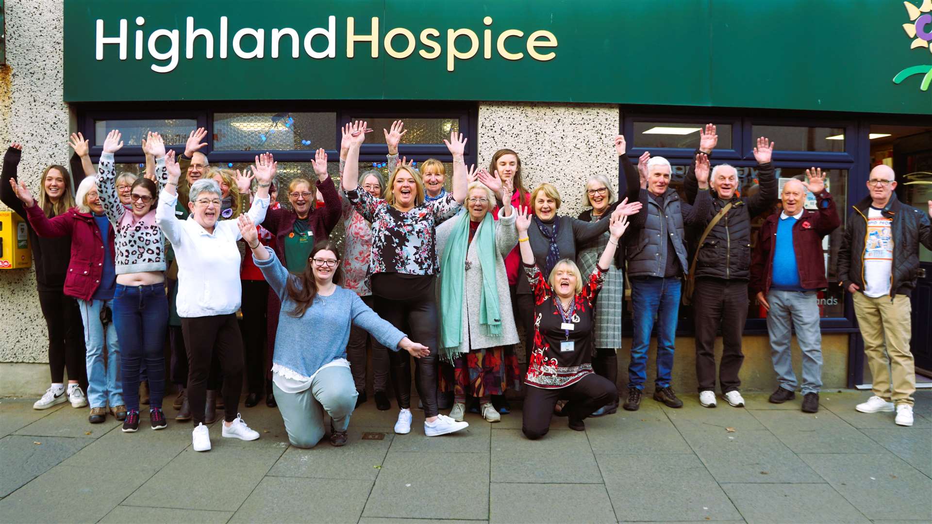 The happy staff at Highland Hospice shop celebrate after receiving their award. Picture: DGS