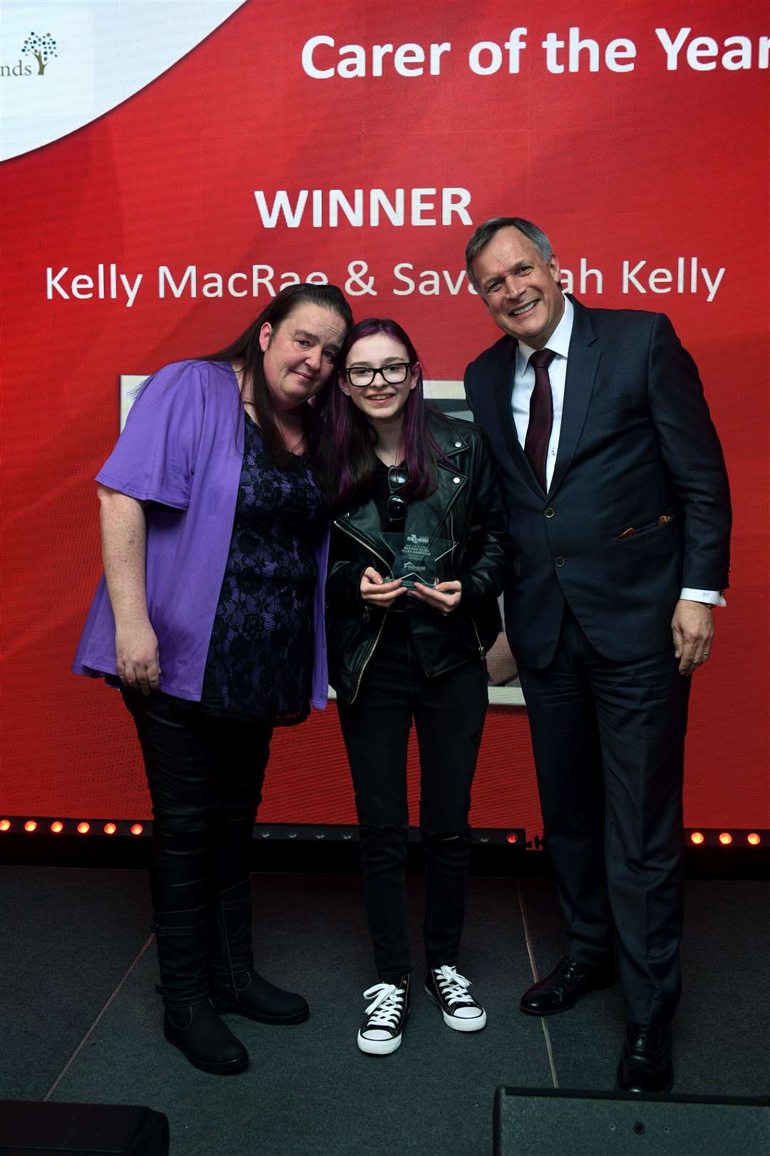 Kelly MacRae and Savannah Kelly won the Carer of the Year Award sponsored by Parklands. Picture: James Mackenzie.