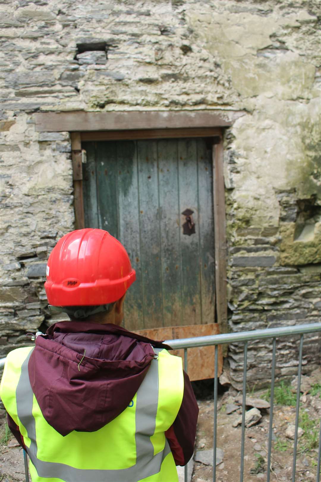 The door that connects the original mill to the later extension. Picture: John Davidson
