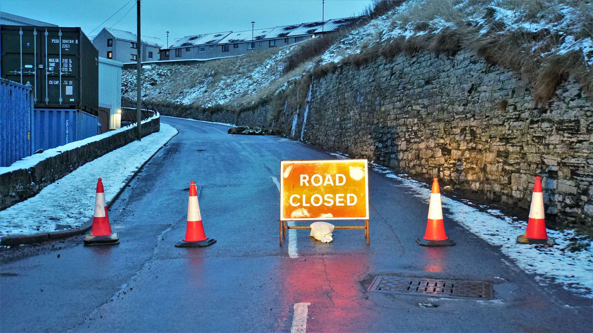 Harbour Road was closed off due to a landslide on Sunday but is now cleared. Picture: DGS