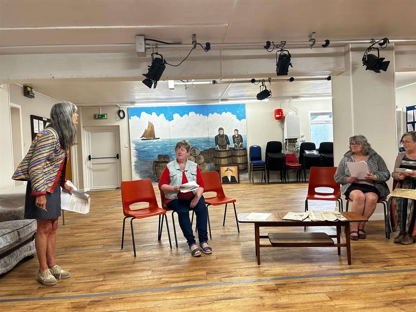 Rehearsals for Wick Players' production of Painless Extraction, directed by Jayden Alexander.