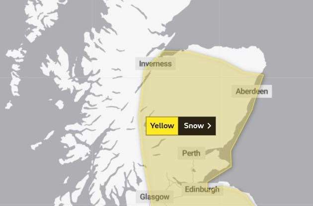 The area covered by the second snow warning. Picture: Met Office.