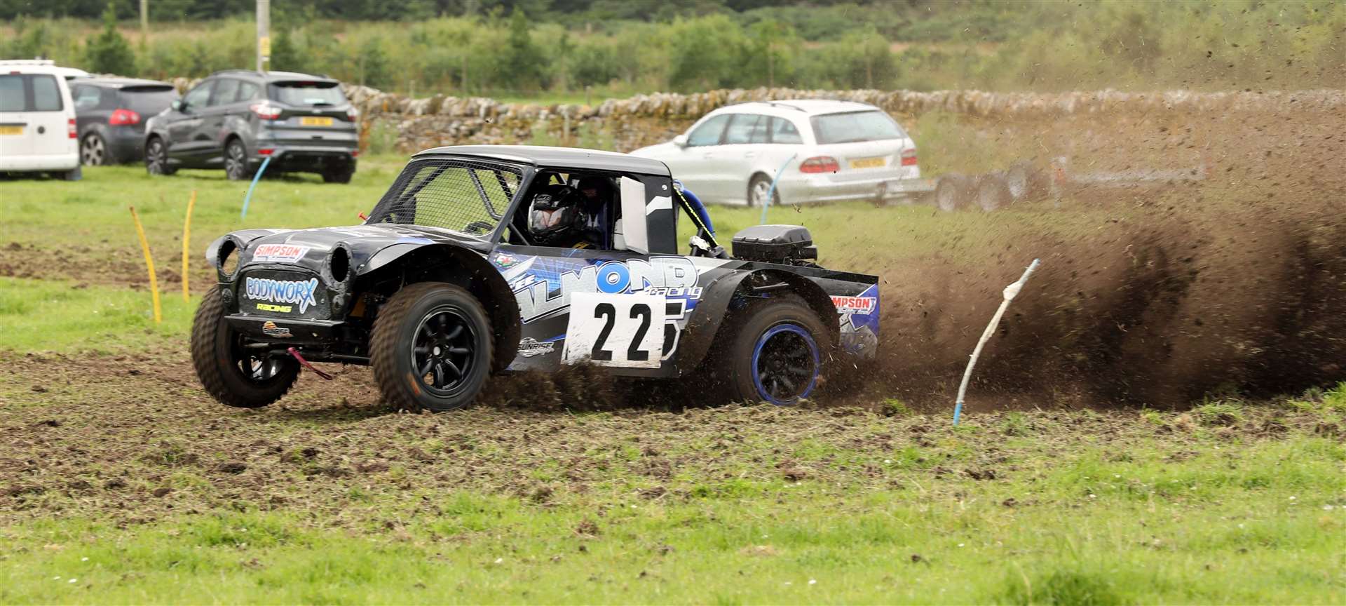 Gary Elder powers ahead in his Mini Special during the latest event in Caithness Autocross Club's rearranged season. Picture: James Gunn