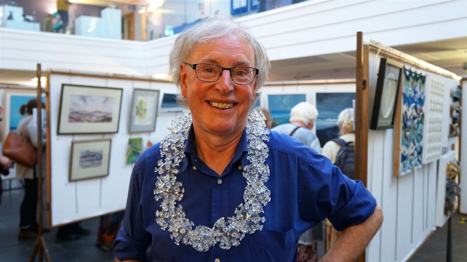 Ian Pearson at the Society of Caithness Artists exhibition in Thurso. Picture: DGS