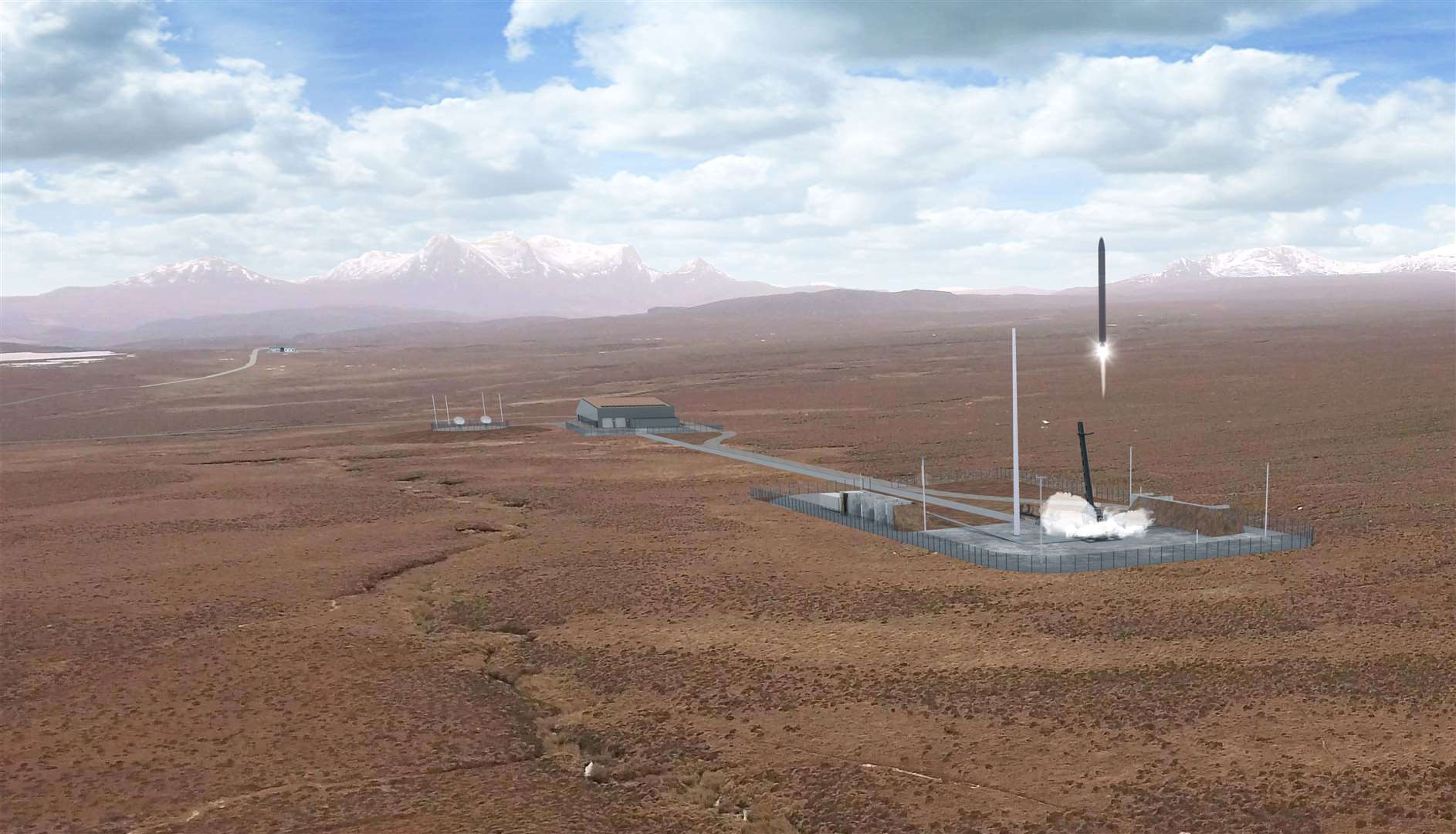 Artists impression of Orbex Prime launch from Sutherland Spaceport.