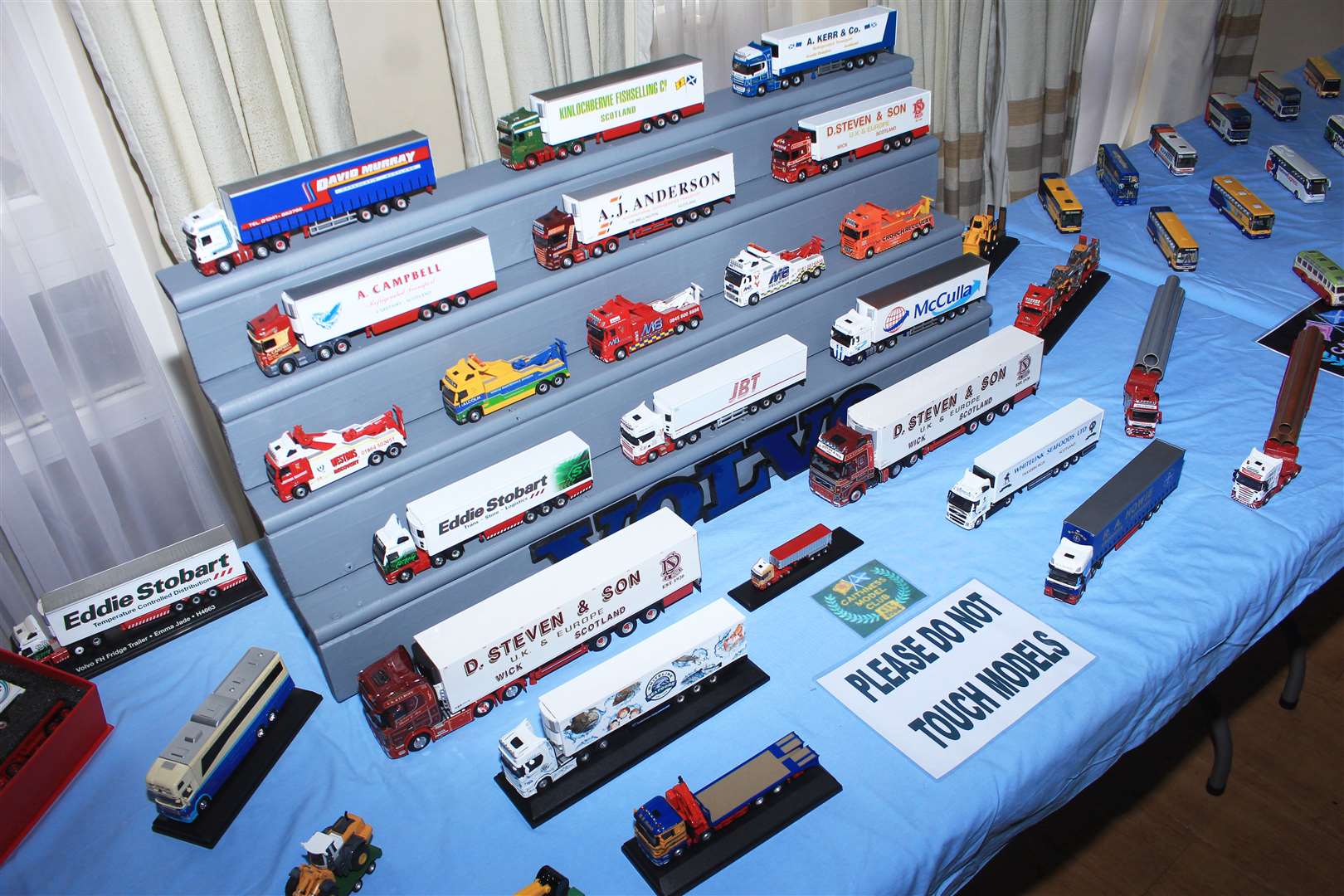Model lorries on display at the show in the Norseman Hotel.