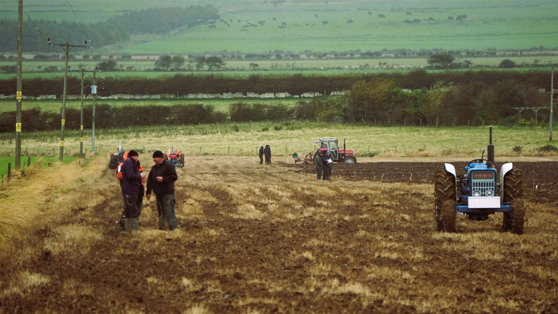 The wintry conditions were hard but the ground was good on the day for the ploughing. Picture: DGS