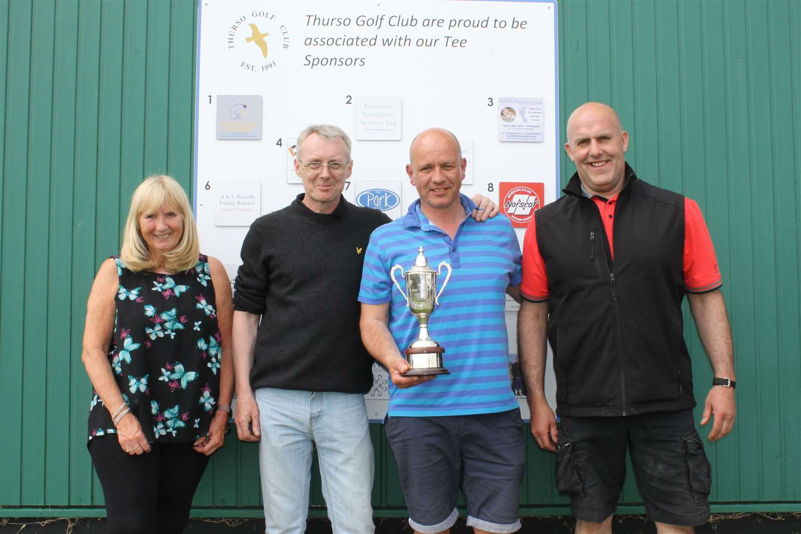 From left: Rene Murray (Lenny’s widow), Alan Mackenzie, Andrew Lannon and Michael Macgregor.