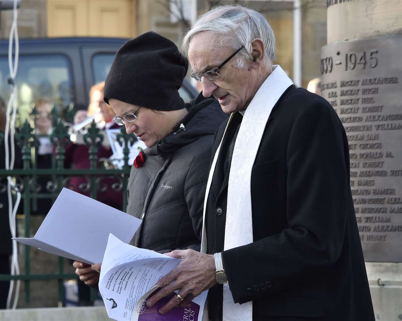The Rev Ronnie Johnstone alongside the Rev Ida Tenglerova at Thurso's remembrance service in 2018.