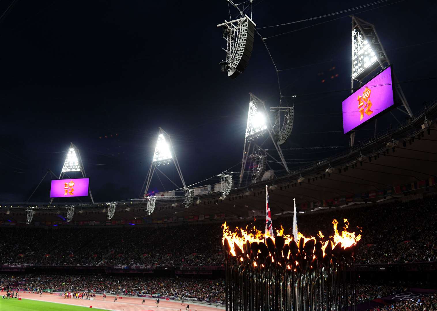 The Olympic Flame at the Olympic Stadium in 2012, which was designed by Thomas Heatherwick (Adam Davy/PA)