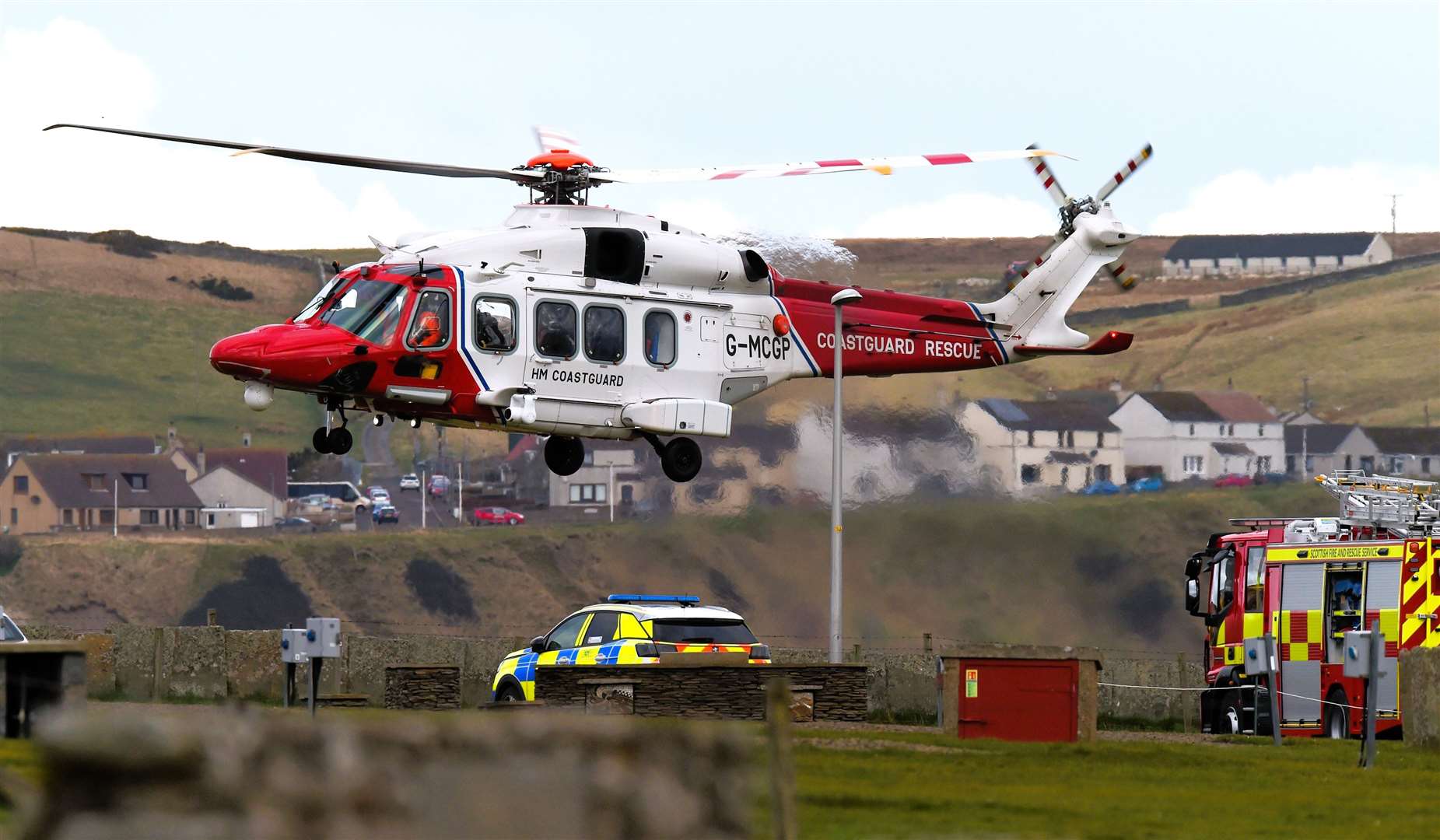Coastguard rescue helicopter at Victoria Walk in Thurso yesterday. 29/03/2024. Picture supplied