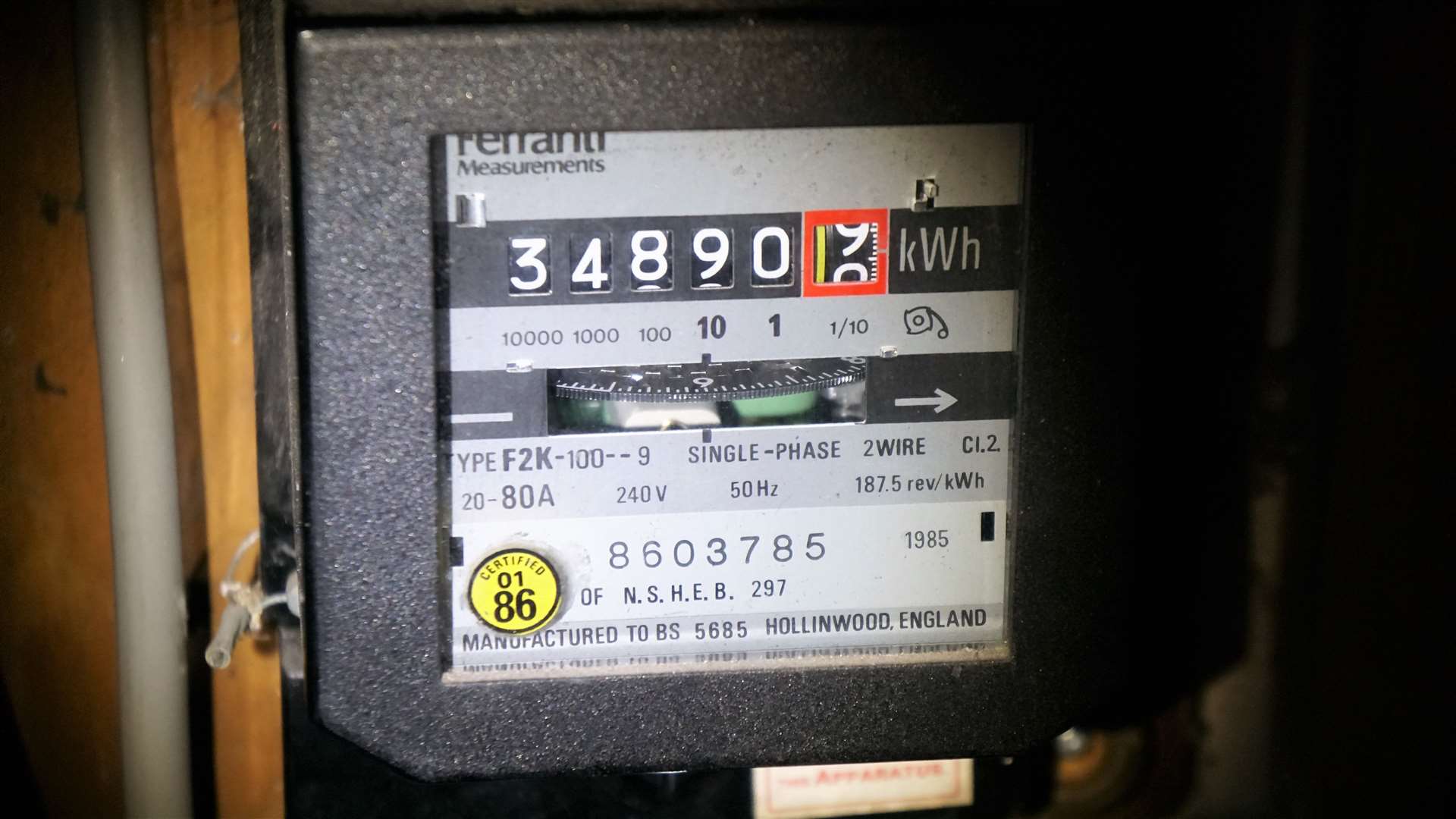 The meter reading is 34890 but Maxen Power is basing Mr Clark's bill on a reading of 39196 – a difference of 4306 units. This image, with embedded date and time information, was sent to Maxen Power to prove they had made a mistake. Picture: DGS