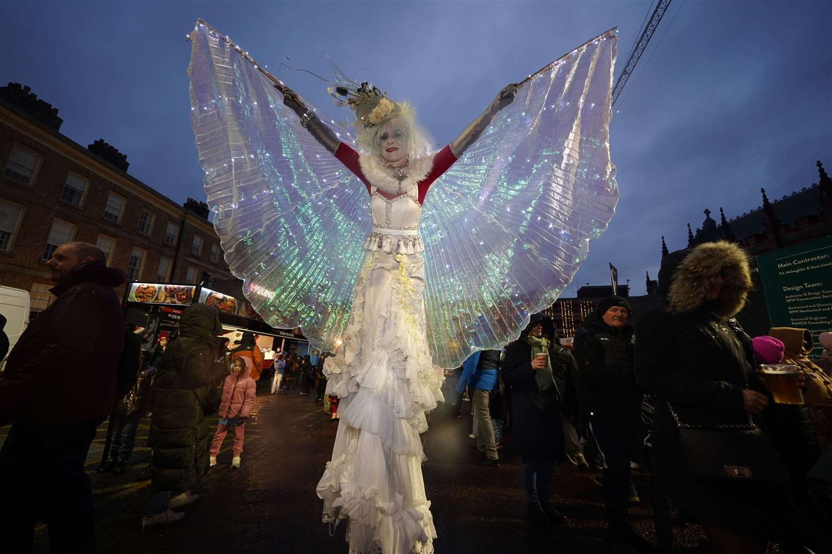 Performers during the new year celebrations (Brian Lawless/PA)