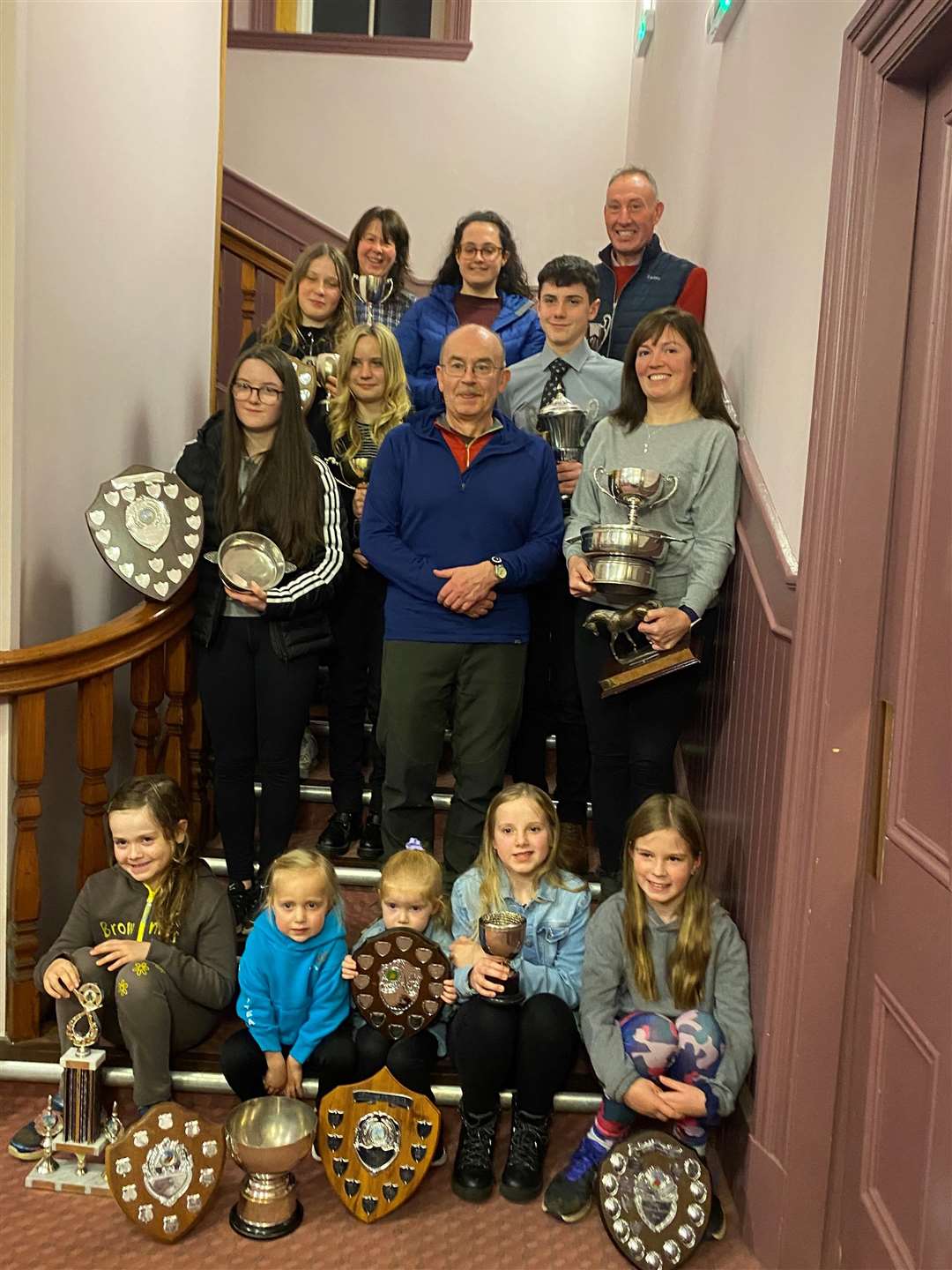 Prize winners face the camera at Caithness Riding Club 2022 presentation.