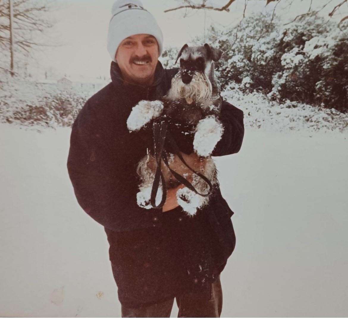 Pete Bristow with his dog Max (Handout/PA)