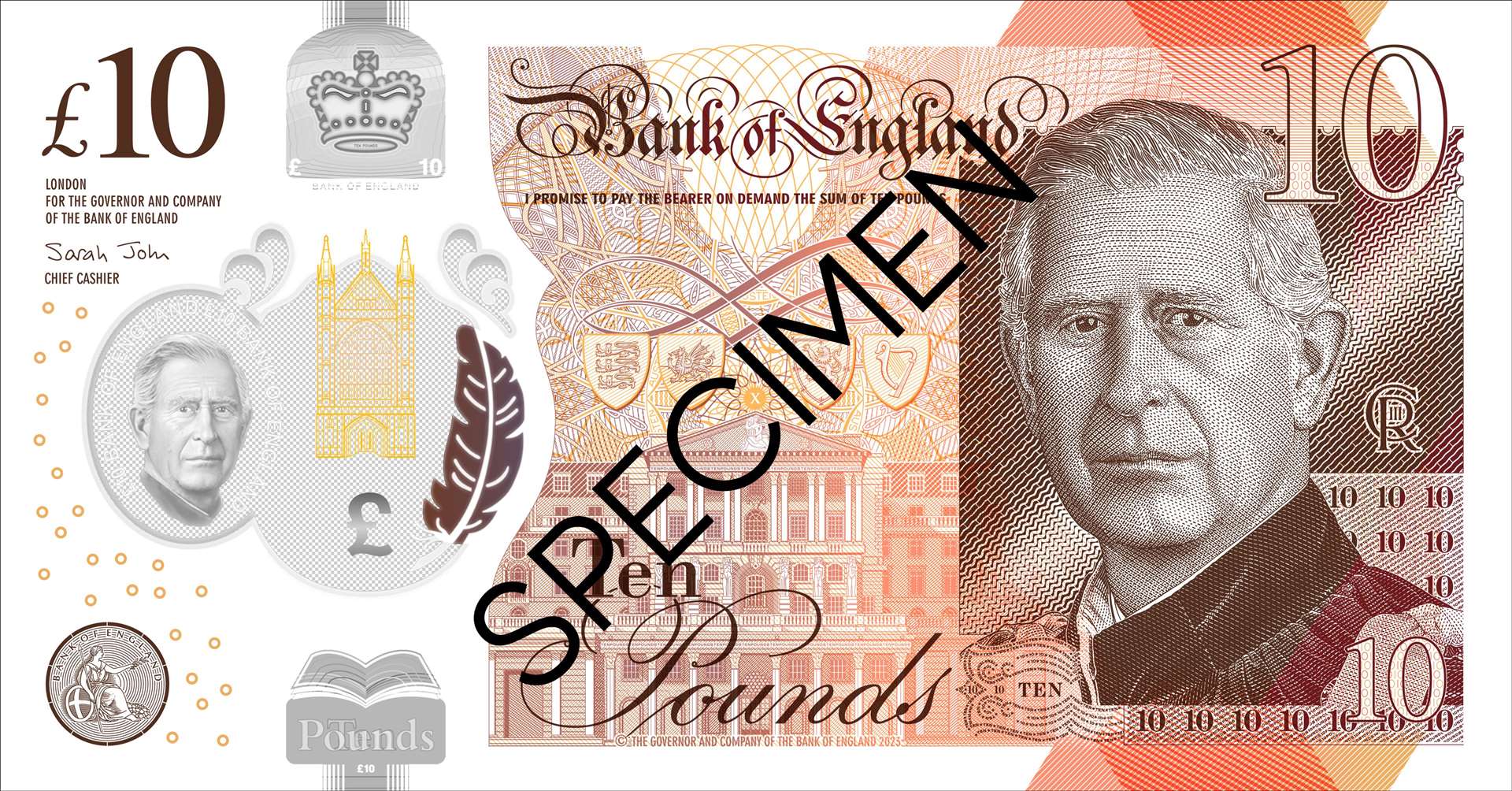 New notes featuring King Charles III are set to enter circulation by mid-2024 (Bank of England/PA)