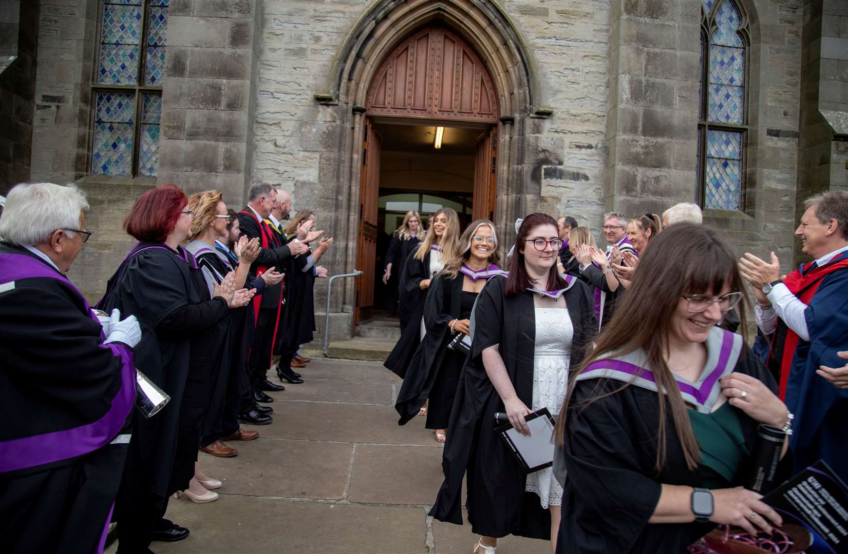 Graduates leaving the church. Picture: John Baikie/UHI