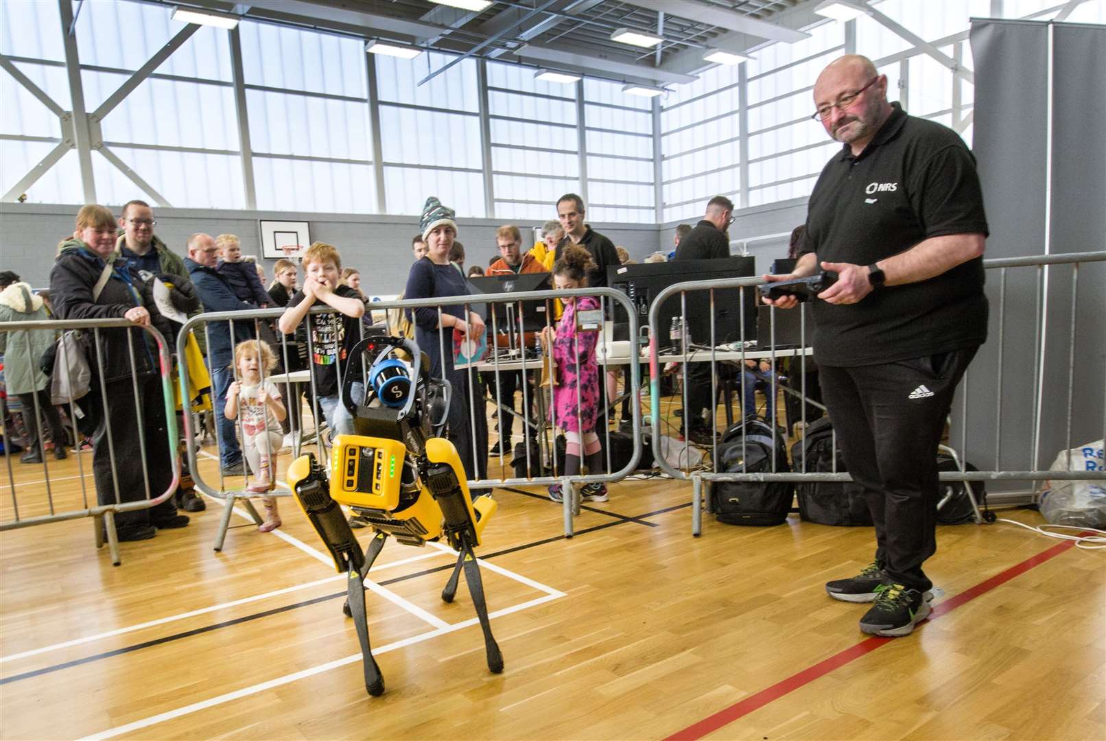 Robert Macleod from NRS at Dounreay demonstrates the plant's robot 'dog'. Photo: Robert MacDonald/Northern Studios