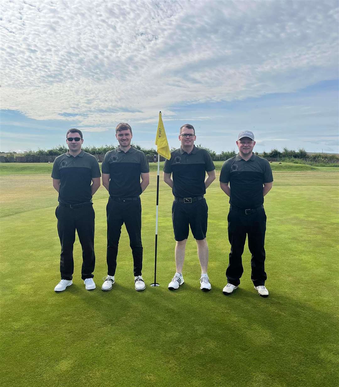 The Reay team of Michael Smith, Tom Ross, Brent Munro and Jason Norwood who won the Wilson Cup hosted by Thurso Golf Club recently. Reay defeated Wick in the final, with extra holes required to determine the winner.