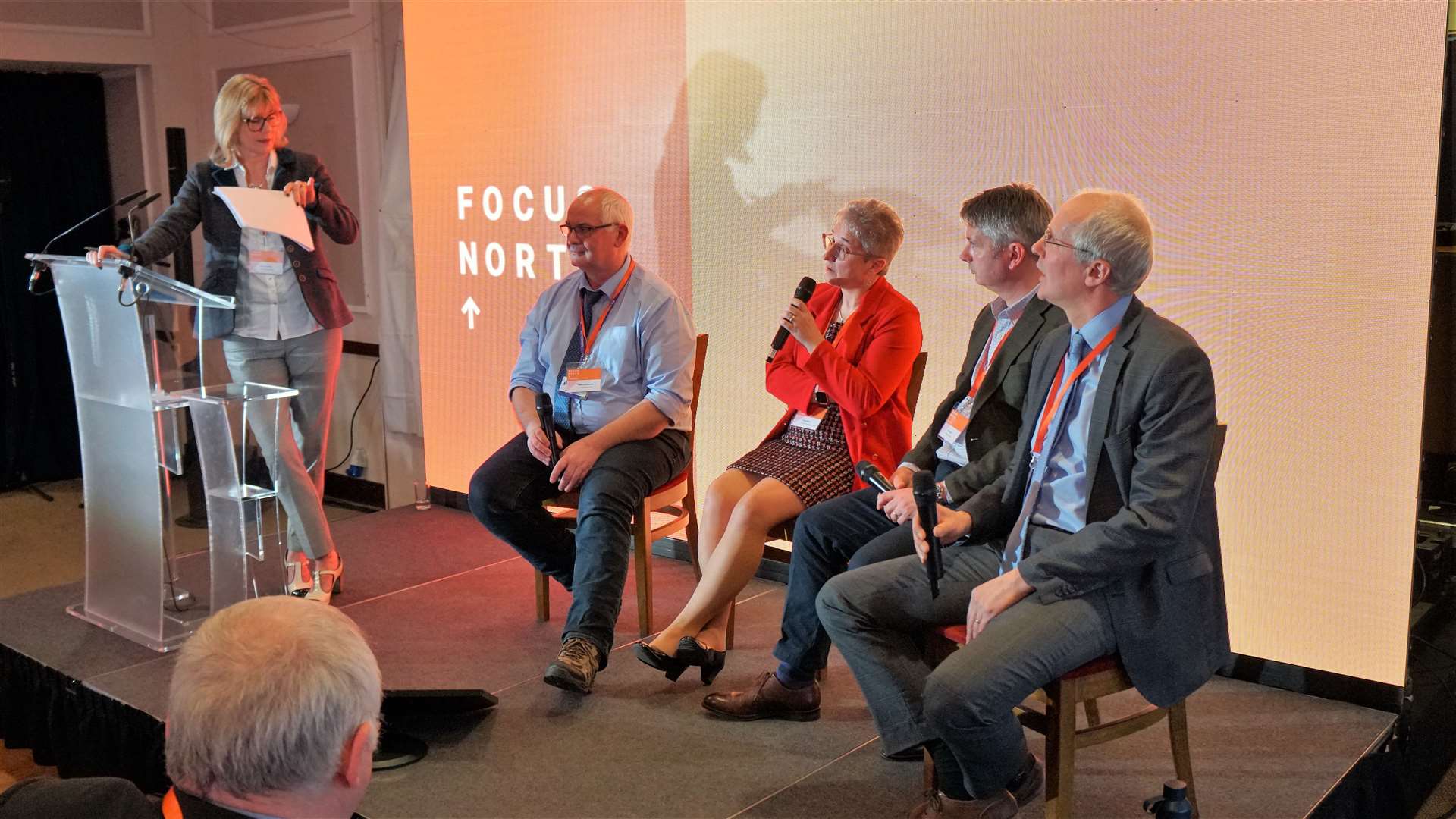 Nicky Marr with a panel of delegates on stage at the Weigh Inn hotel for last year's Focus North event. Picture: DGS