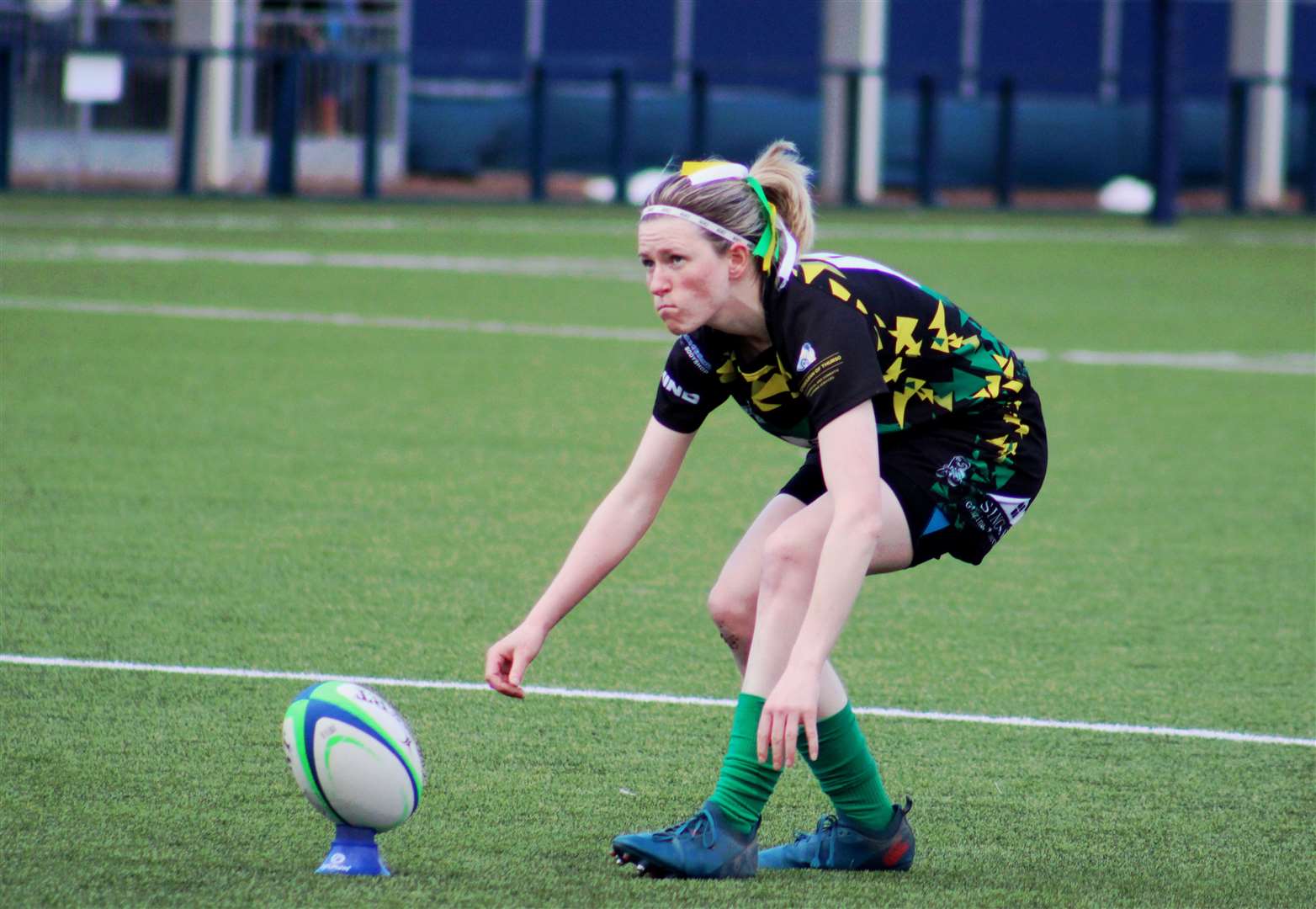 Carly Erridge lines up a conversion for the Krakens. Picture: Anja Johnston