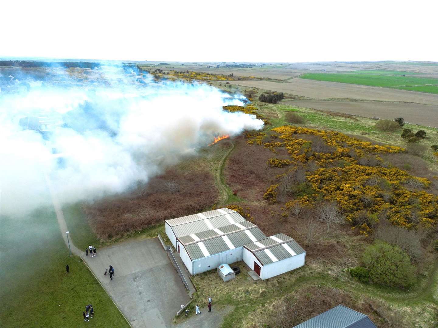 Drone shot taken this afternoon of the wildfire at Thurso. Picture: Navertech