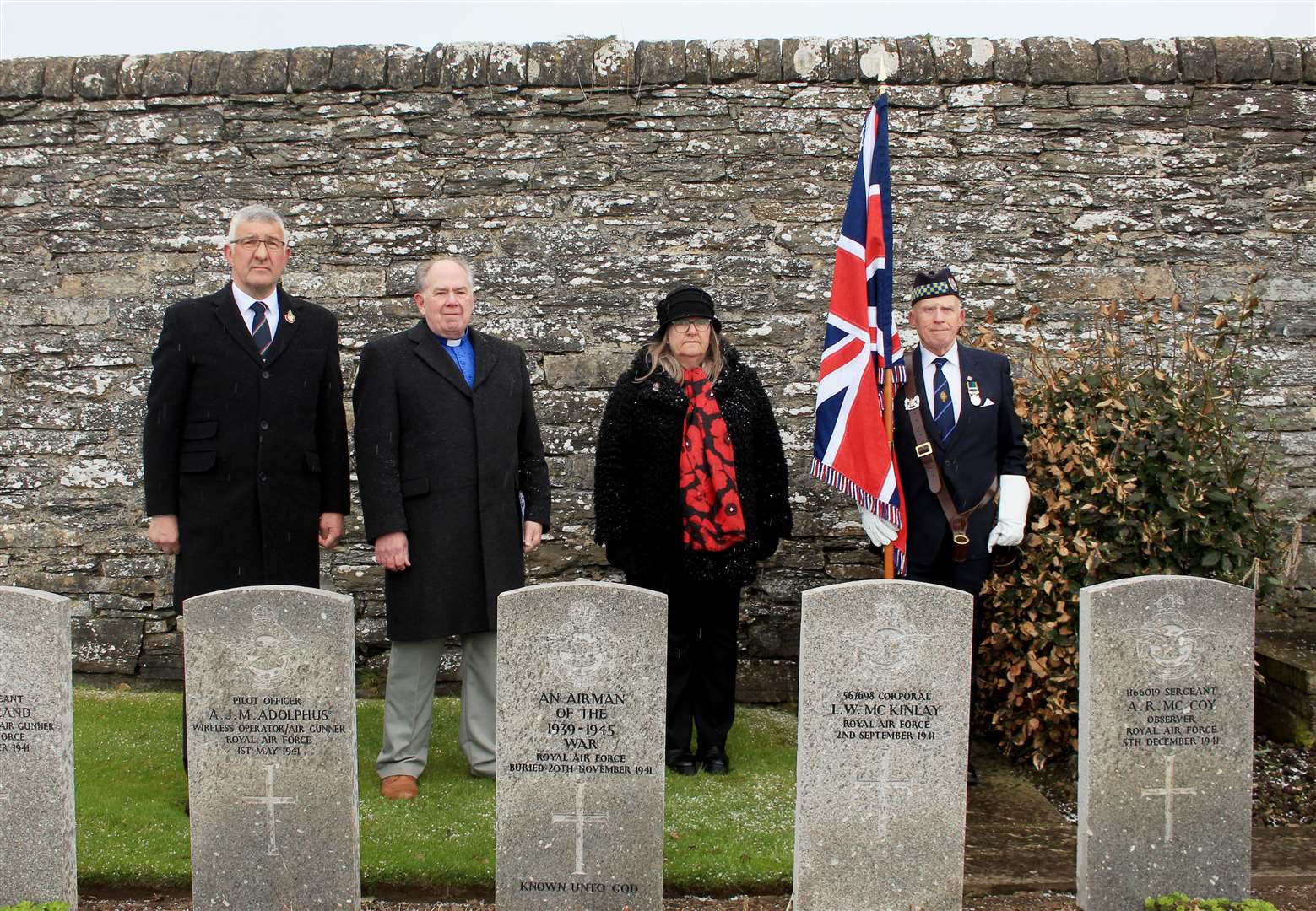 From left: Willie Watt, Vice-Lieutenant of the county, the Rev Lyall Rennie, Beverley McPhee, treasurer of the Wick, Canisbay and Latheron branch of the Royal British Legion Scotland, and Alex Paterson, Legion branch chairman. Picture: Alan Hendry