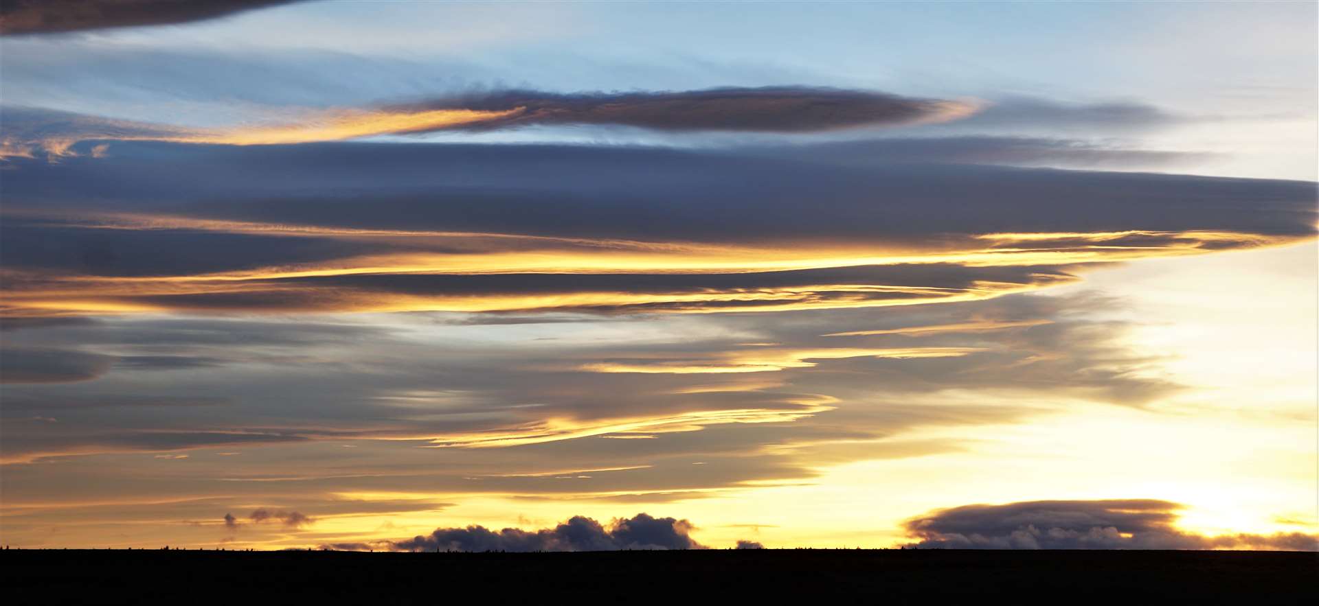 Lenticular clouds over the Caithness moors yesterday afternoon.. Pictures: DGS