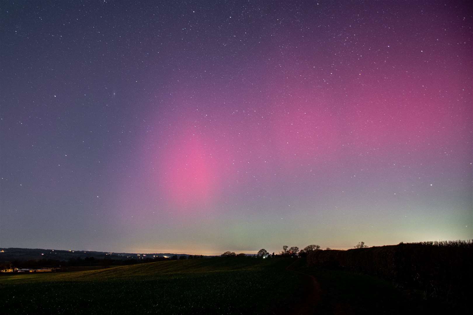 The northern lights over Shropshire (Alex Murison/PA)
