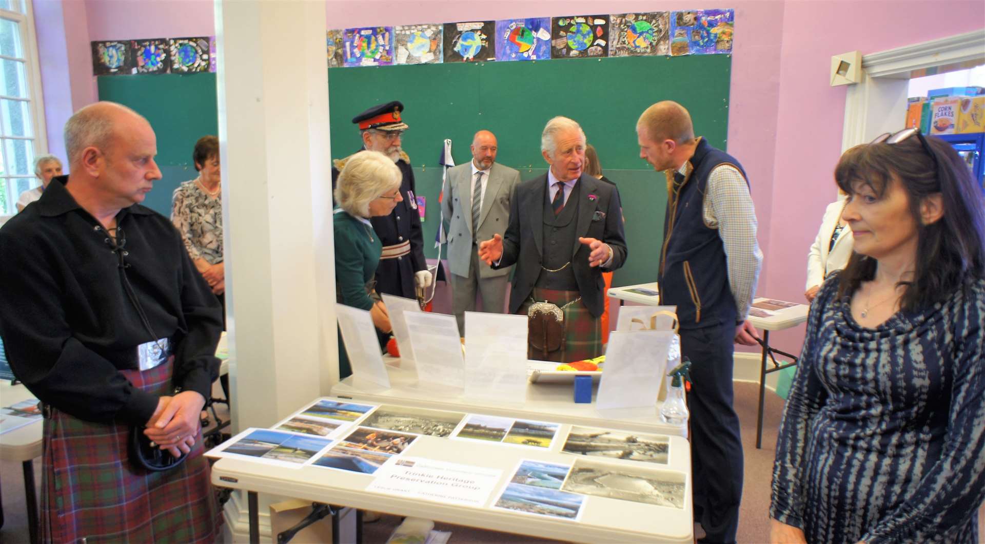 In the reception room at Carnegie Library, Prince Charles was introduced to local volunteers and charity organisations to hear about the work they do to support their local community.
