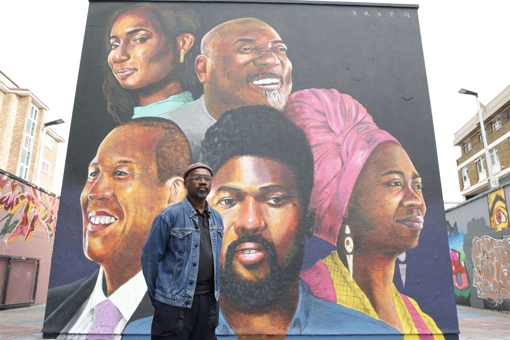Torkwase Holmes (depicted right) said it was “amazing” to be featured in the mural (Keanu Taylor/PA)