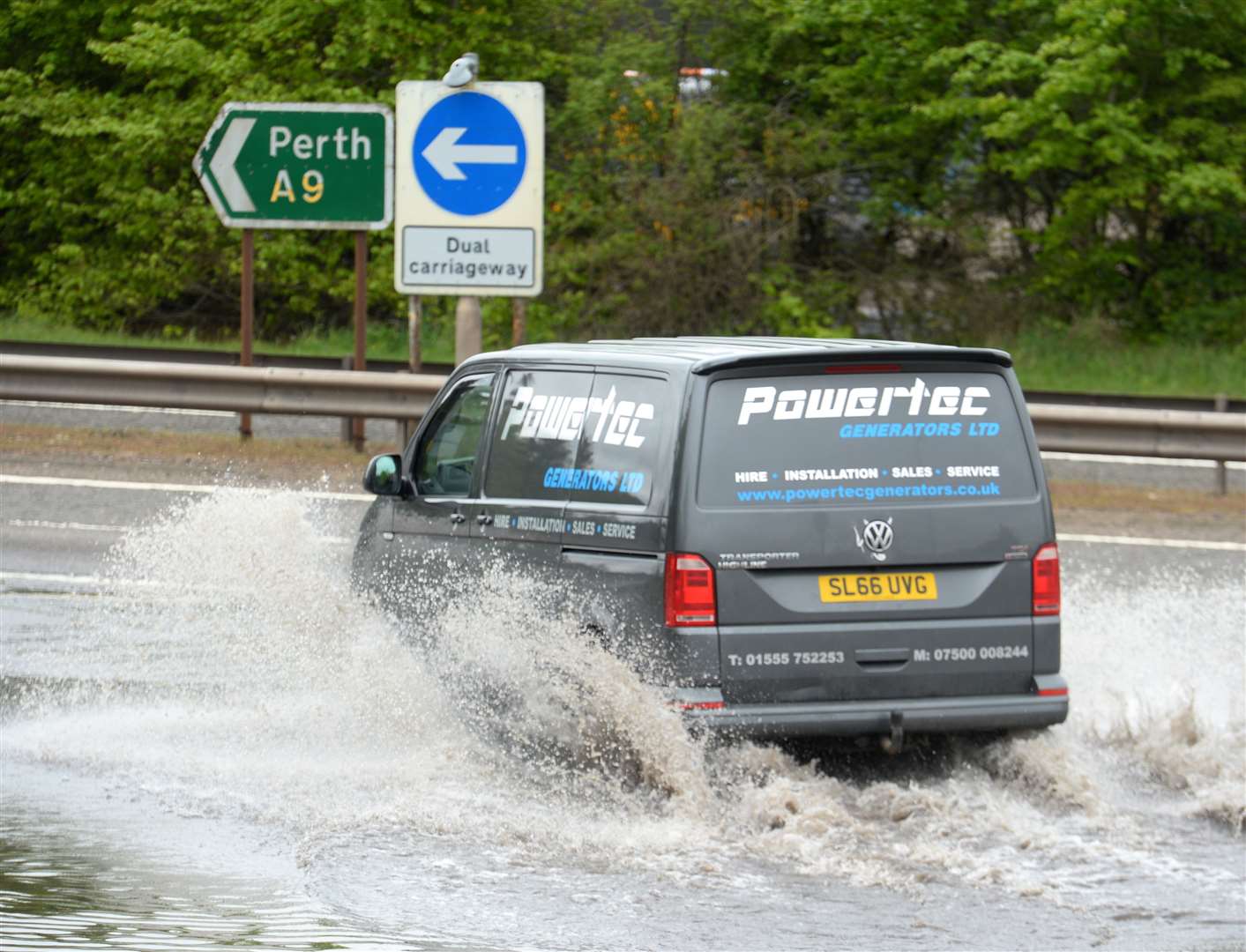Previous flooding on slip road to the A9. Picture: Gary Anthony.