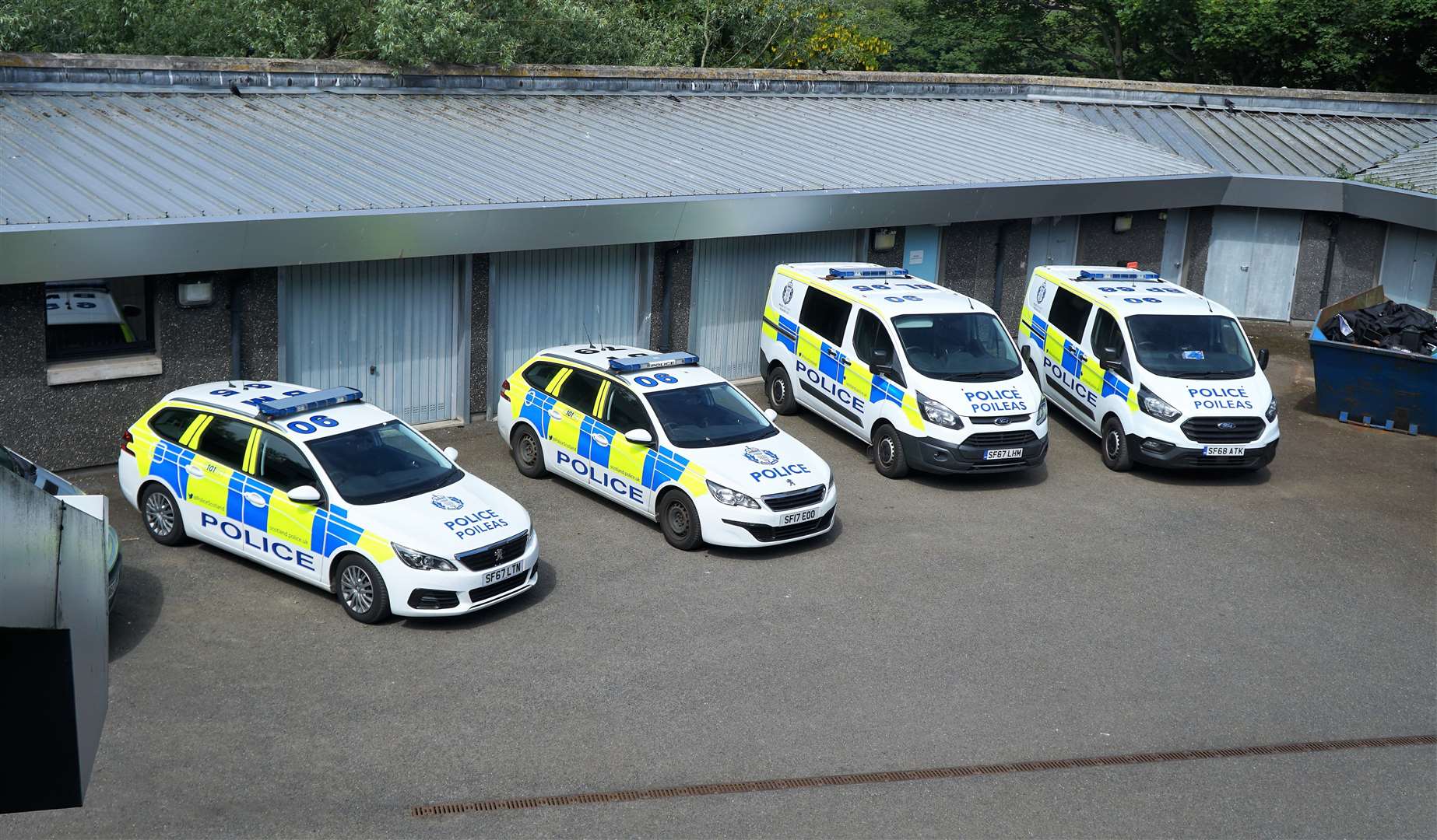 Vehicles at Wick's police station. Picture: DGS