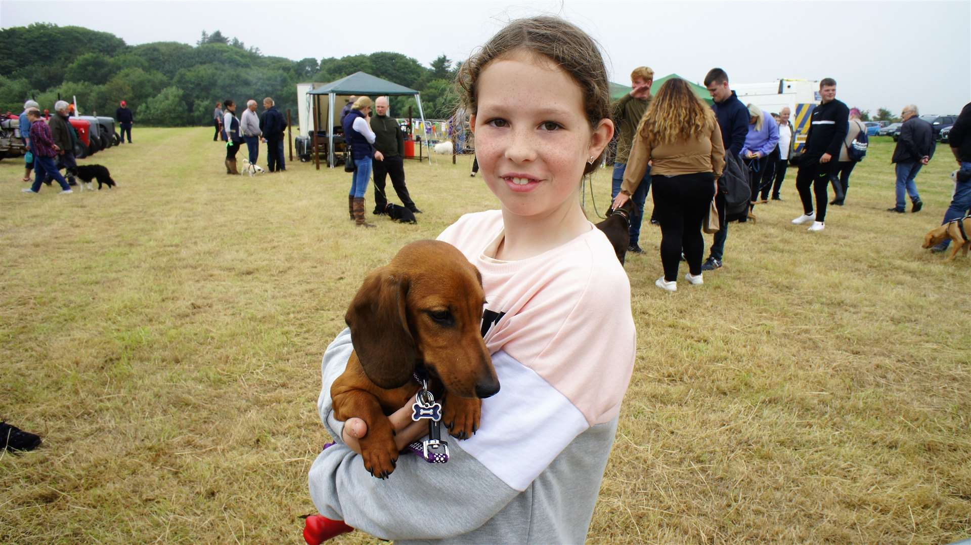 Abby with Peanut the dachshund. Picture: DGS