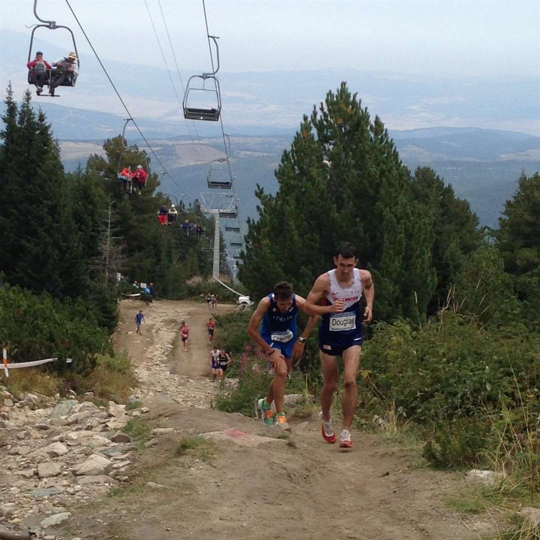 Andrew Douglas tackles the course at Sapareva Banya in Bulgaria.