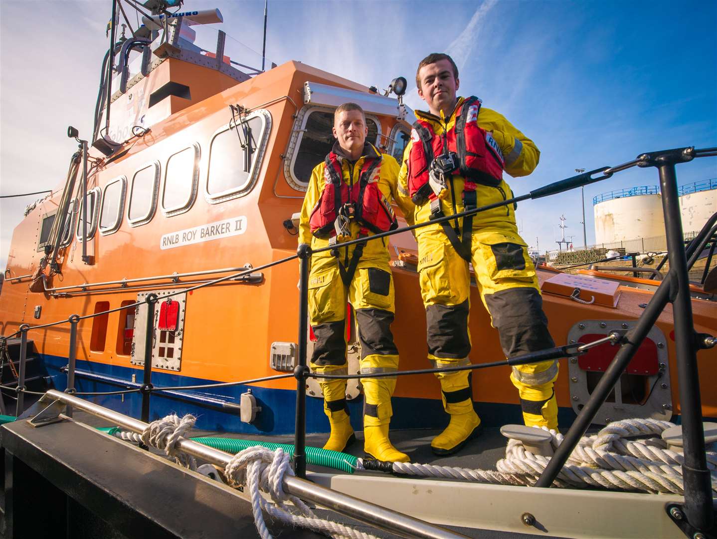 Allan Lipp (left) and Jack Cormack from Wick RNLI.