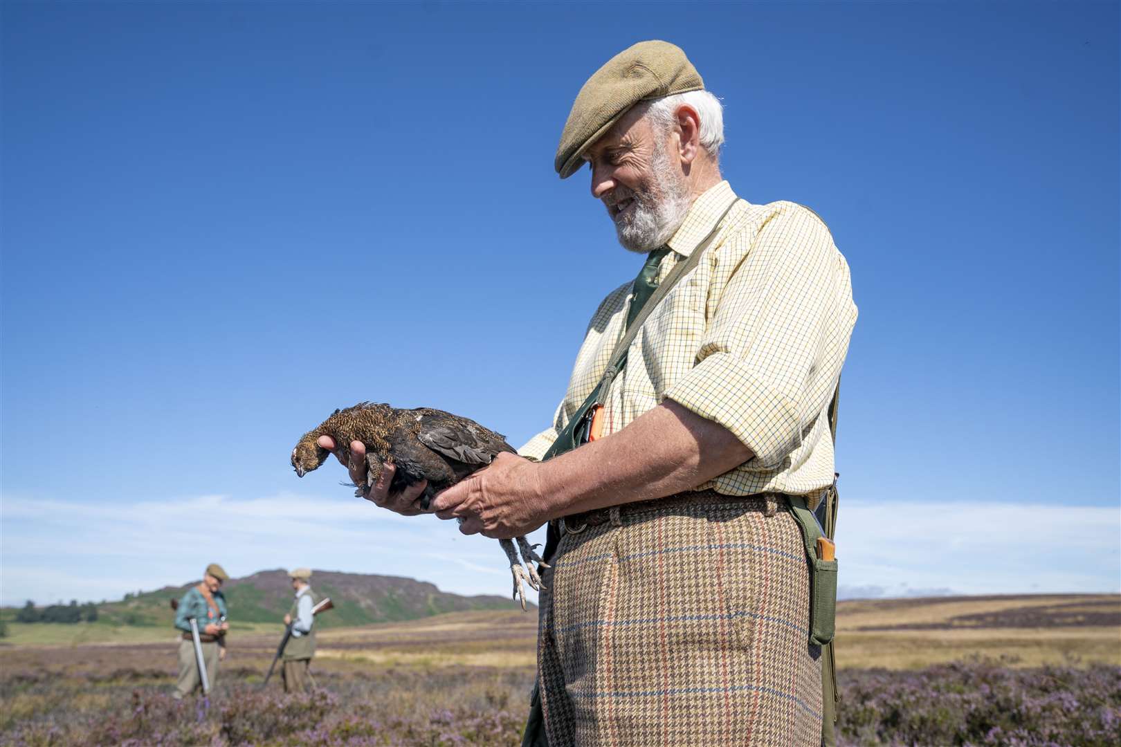 Mike Wimberley on a shoot on the moors in Dunkeld, Perthshire (Jane Barlow/PA)