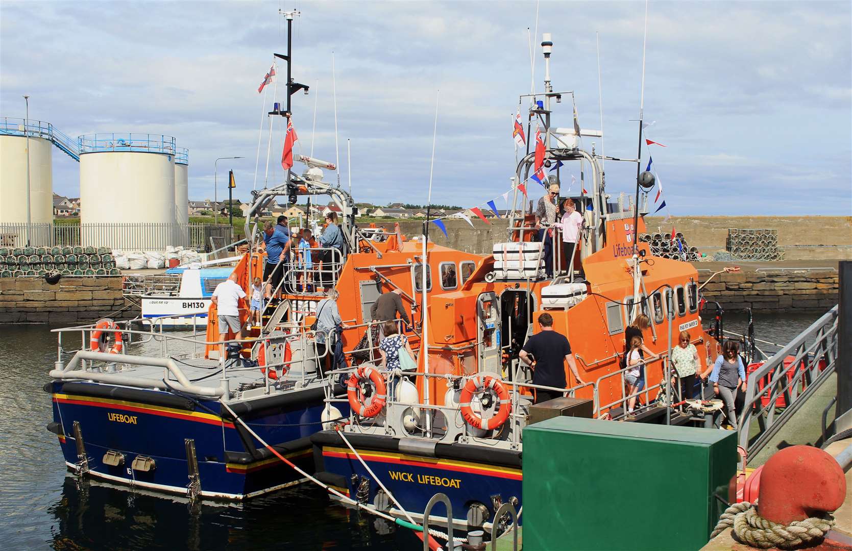 The Longhope and Wick lifeboats side by side. Picture: Alan Hendry