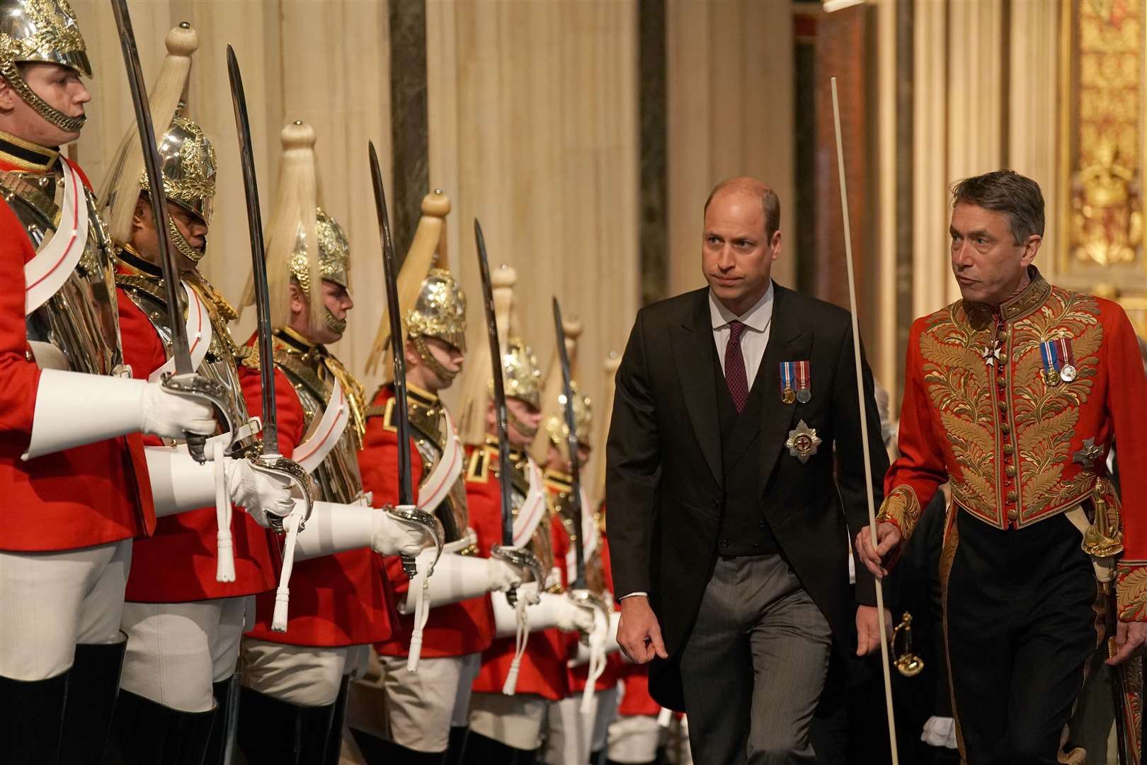William walks through the Norman Porch for the State Opening of Parliament (Aaron Chown/PA)