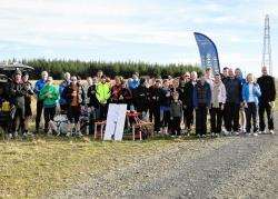 The athletes who took part in the trail run at the Causewaymire wind farm.