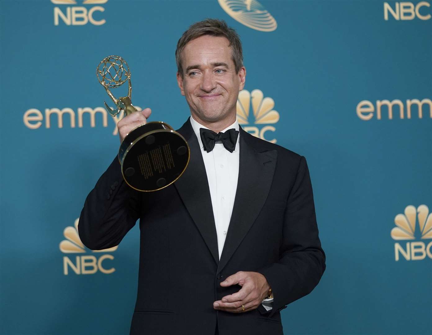 Matthew Macfadyen won best supporting actor in a drama series for his role in Succession, saying he was ‘deeply flattered and thrilled to bits’ (Jae C Hong/AP)